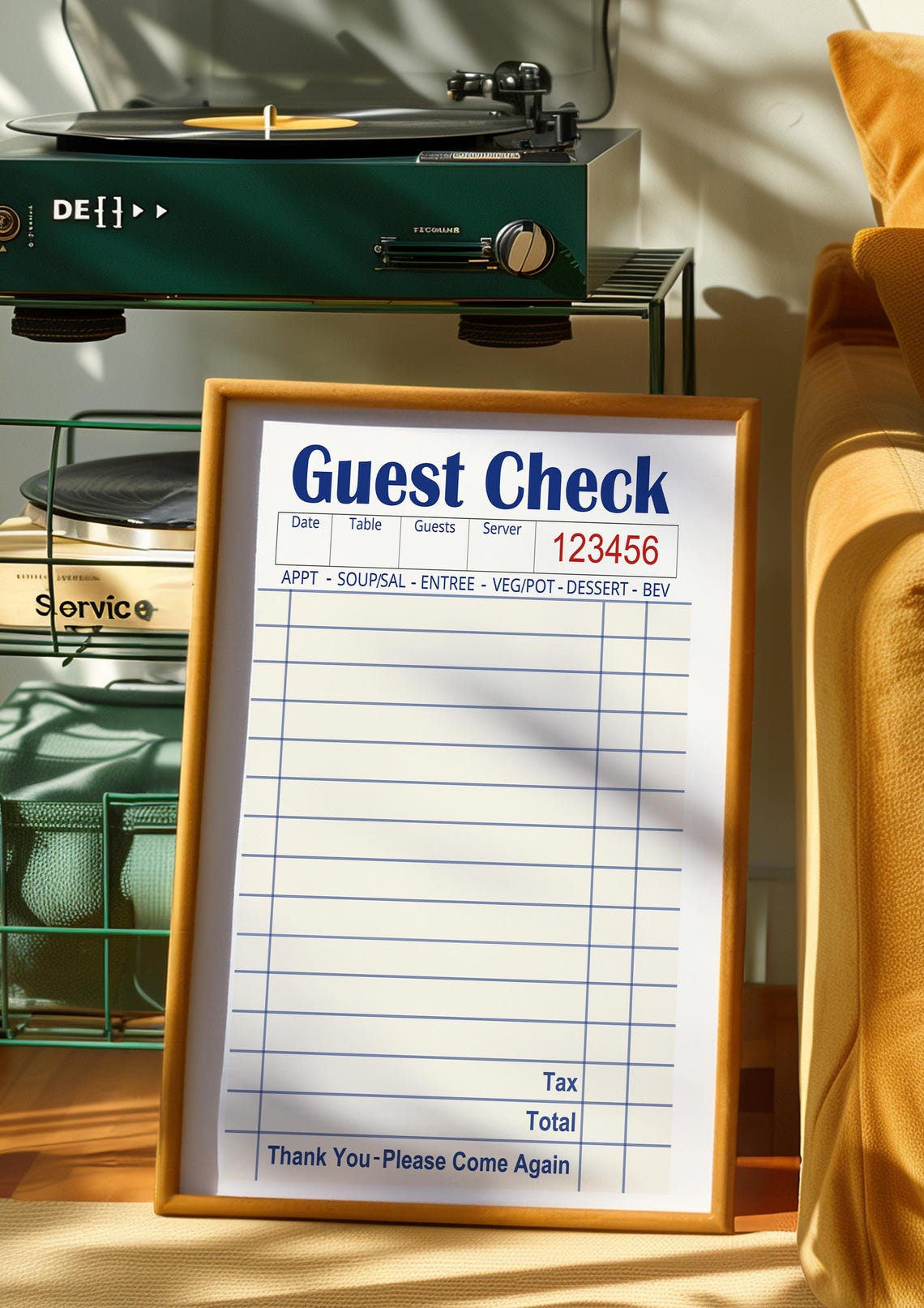Blank Guest Check Art Print, Trendy Preppy Decor - Image 4