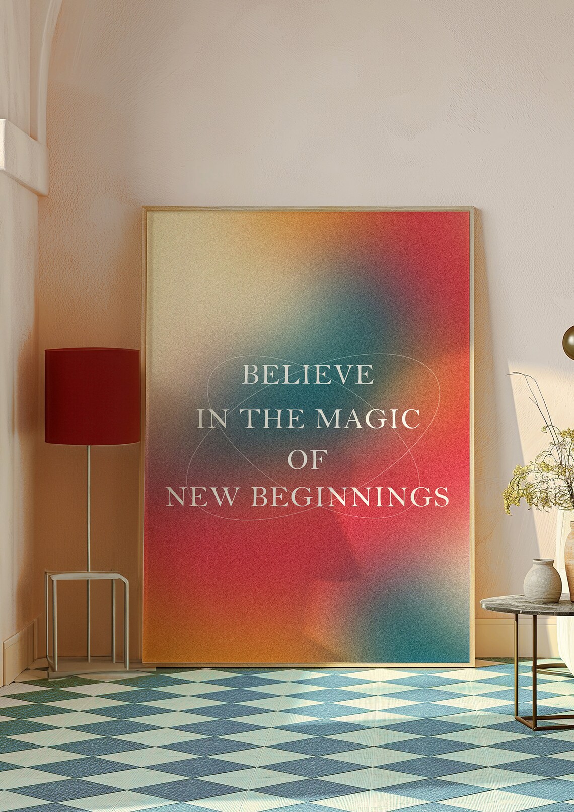 Believe In The Magic Of New Beginnings Rainbow Aura Style Poster - Image 3