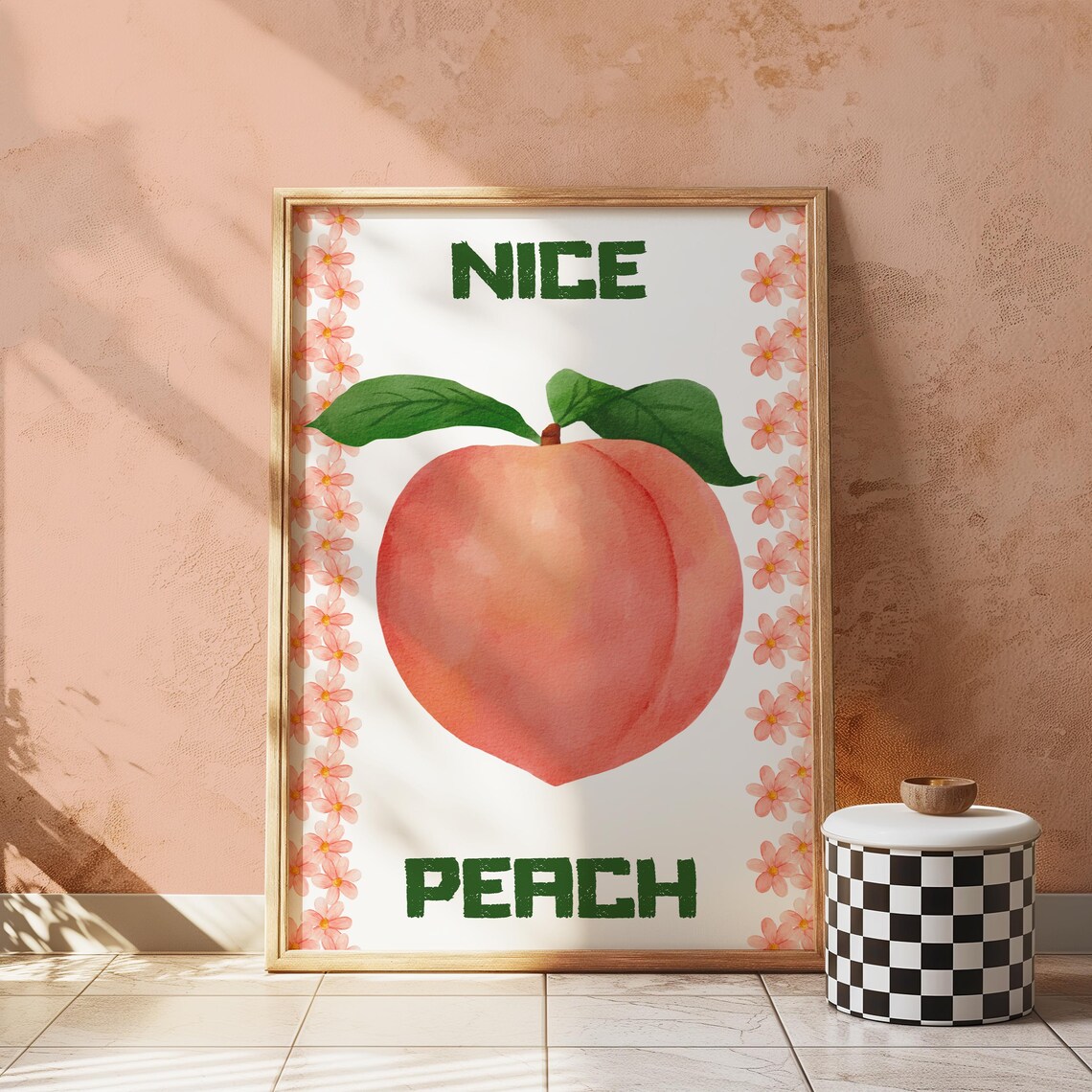 Nice Bum Peach Bathroom Art Print, Funny Decor - Image 2