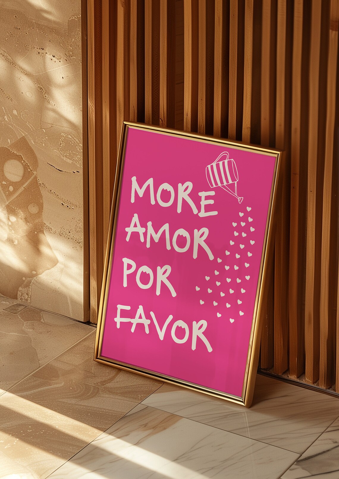 More Amor Por Favor Pink Heart Love Quote Preppy Dorm Wall Art - Image 2