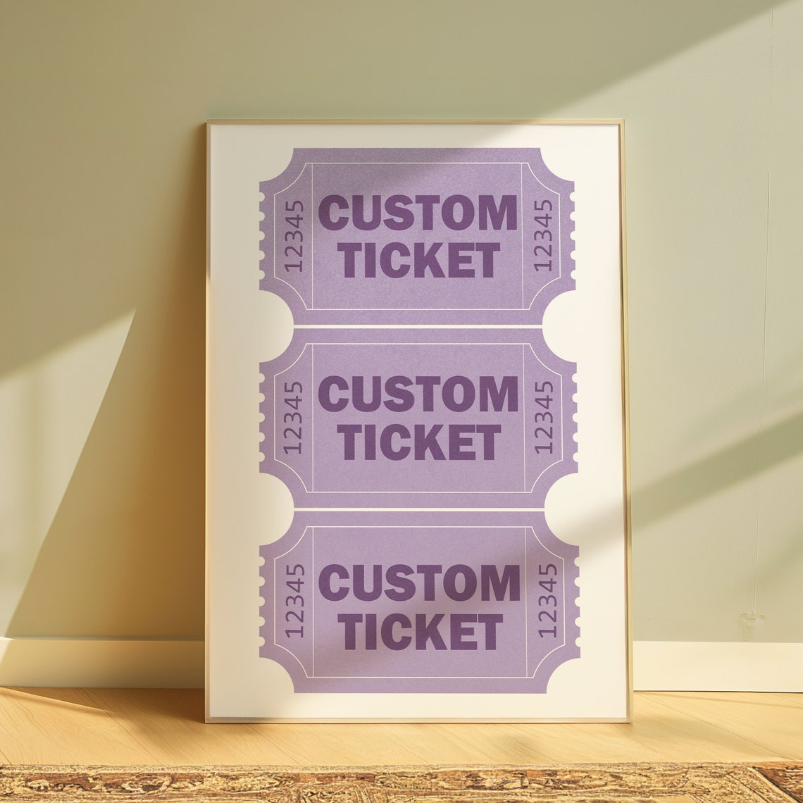 Pink Custom Ticket Stub Retro Raffle Personalized Dorm Wall Art - Image 2