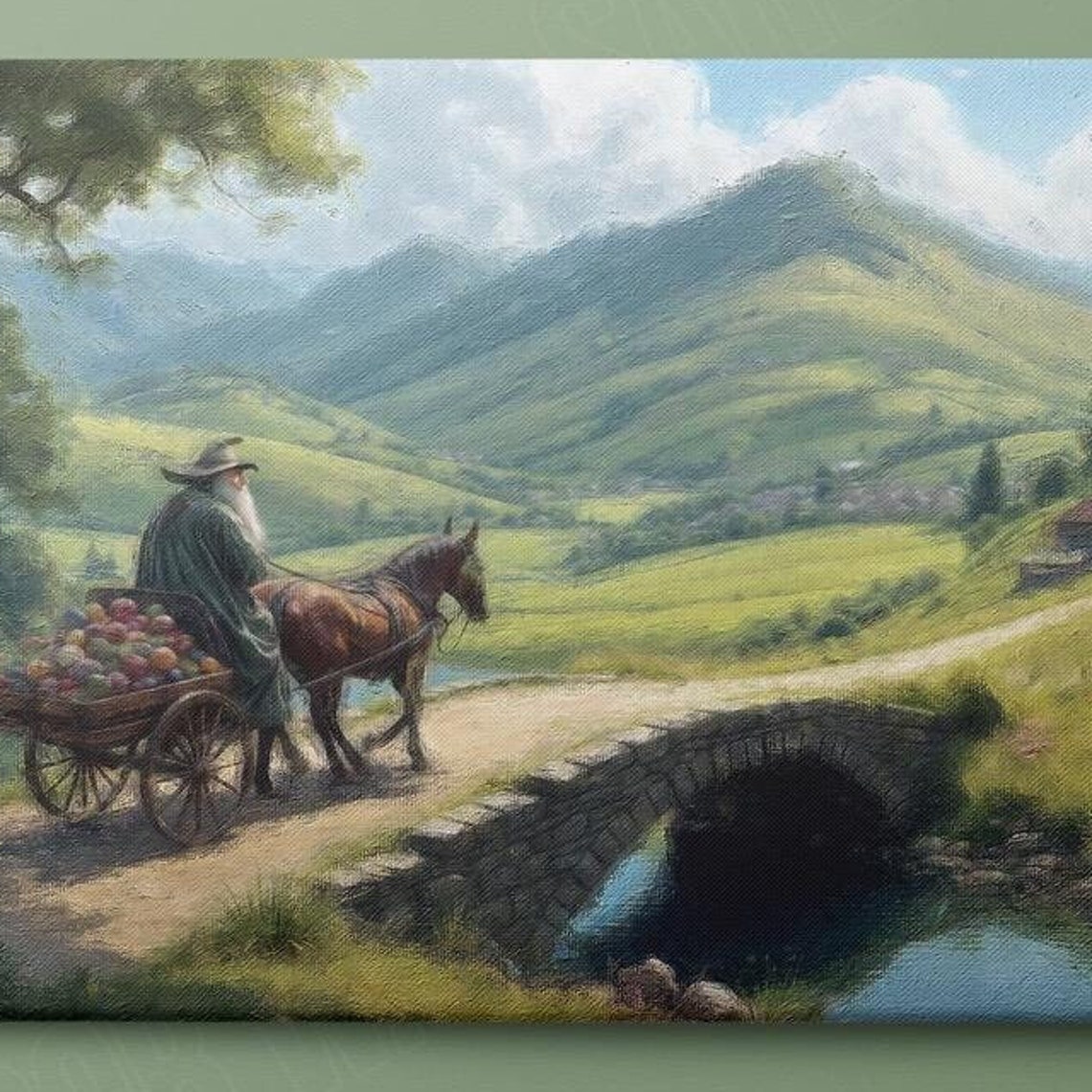 Arrival In The Shire Gandalf Print Lord Of The Rings Framed Lotr Lord Of The Rings Wall Art Tolkien