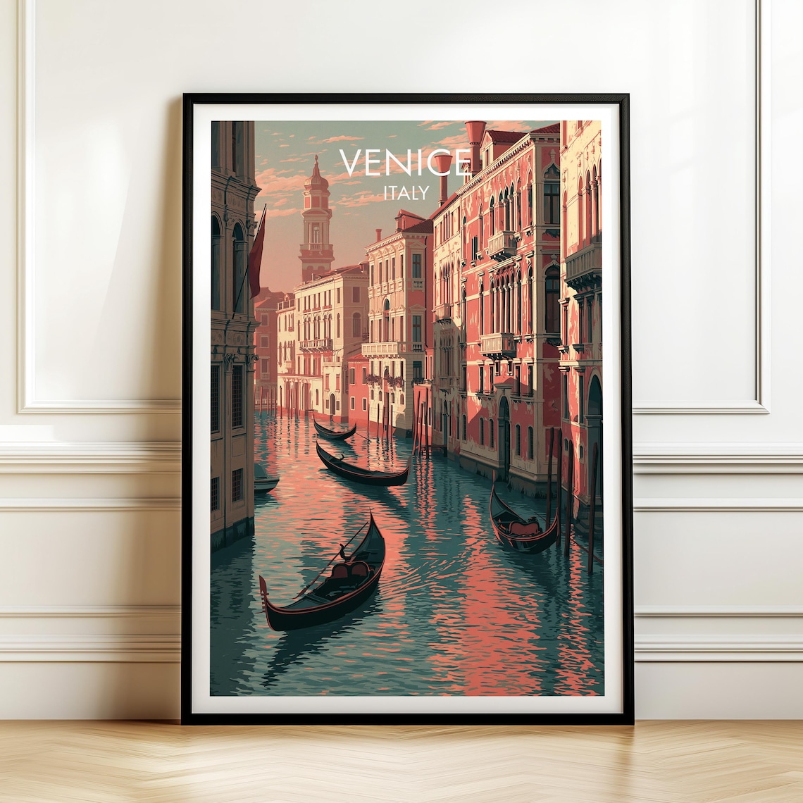 Venice Italy Vintage Travel Poster, European Cityscape