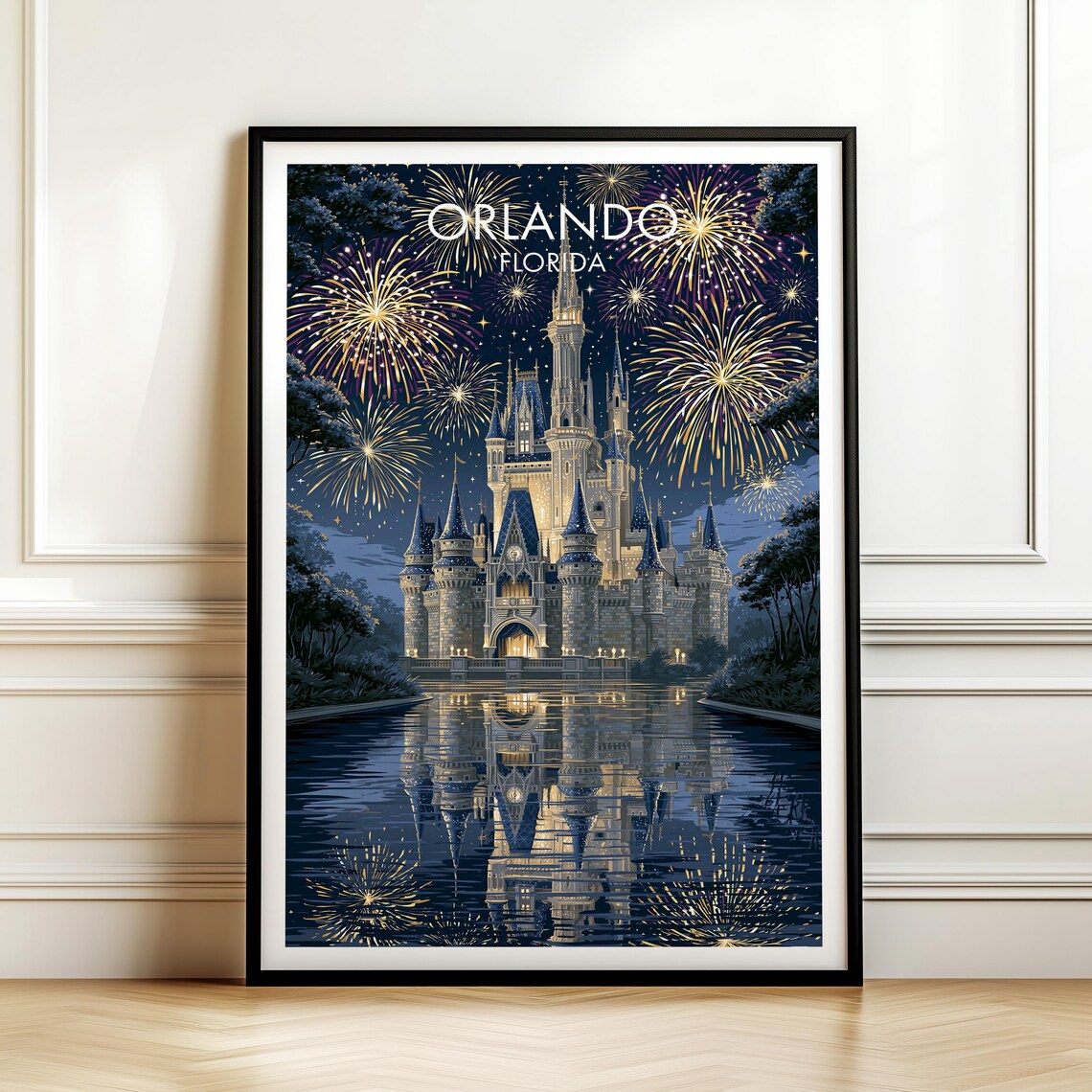Cinderella Castle Orlando Florida Vintage Travel Poster