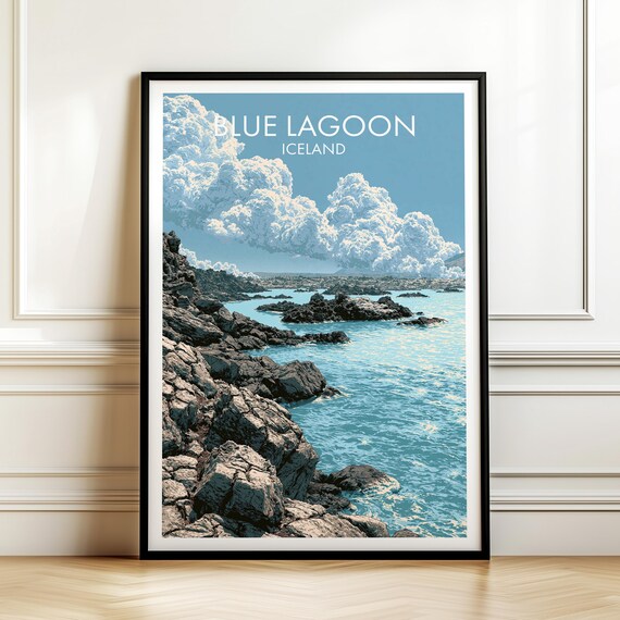 Blue Lagoon Iceland Geothermal Spa Milky Blue Steam Clouds Poster