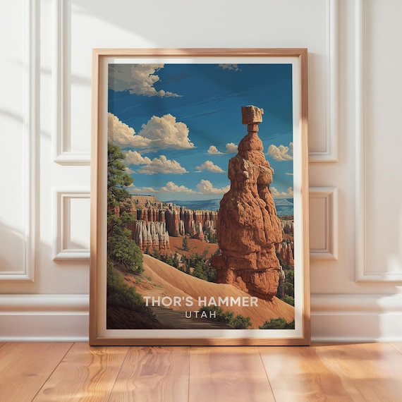 Thors Hammer Bryce Canyon Vintage Travel Poster