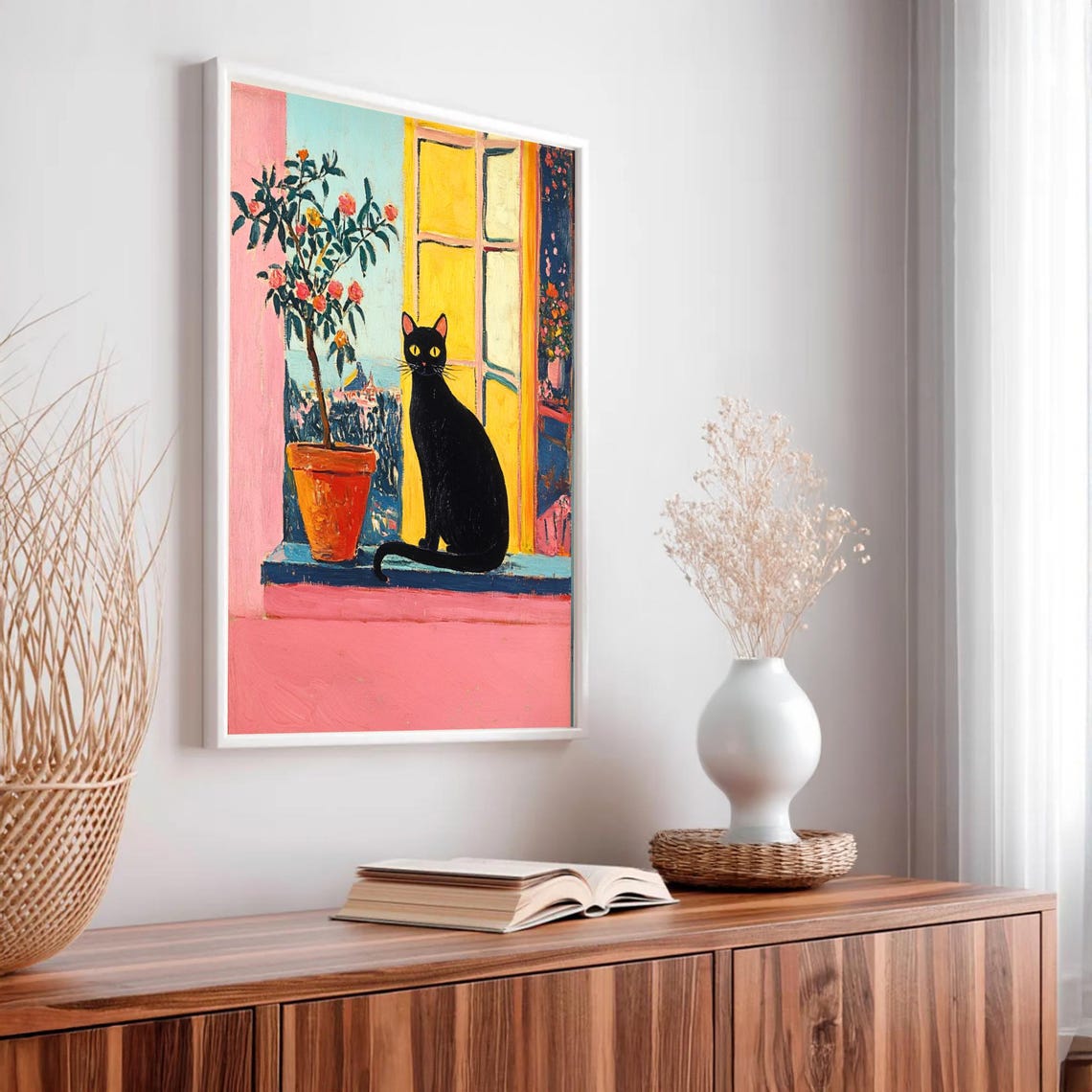 Henri Matisse Black Cat Open Window Art Print - Image 2