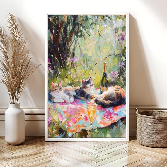 Renoir Cat Picnic Impressionist Art Print