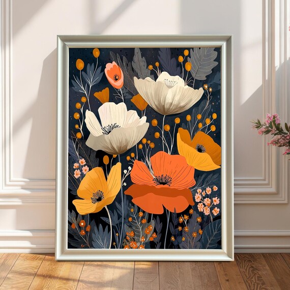 Bold Abstract Floral Wall Art Print