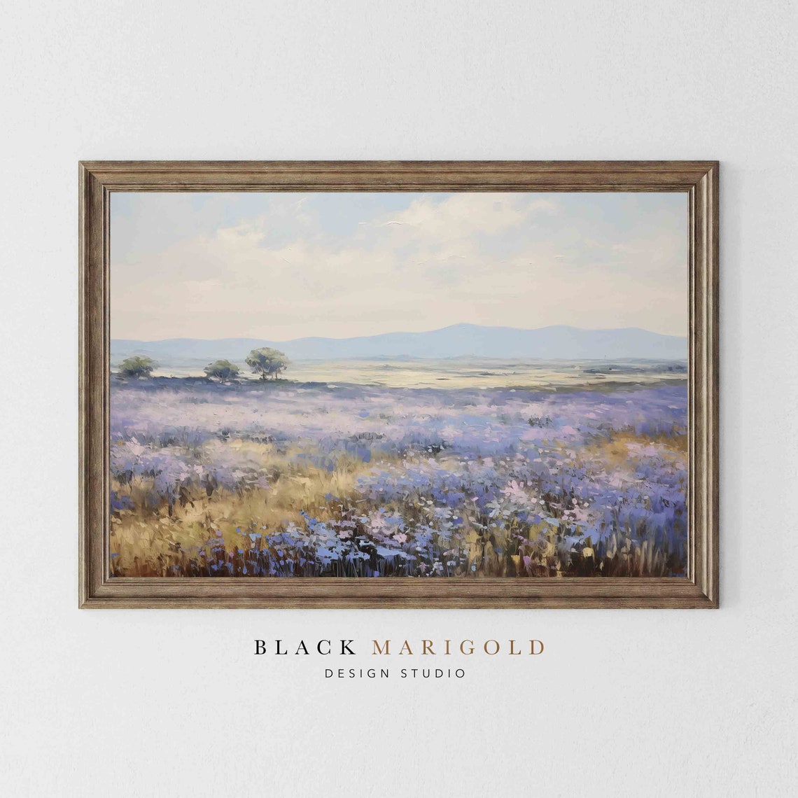 Sea of Purple Wildflowers Stretching to Distant Hills Poster - Image 2
