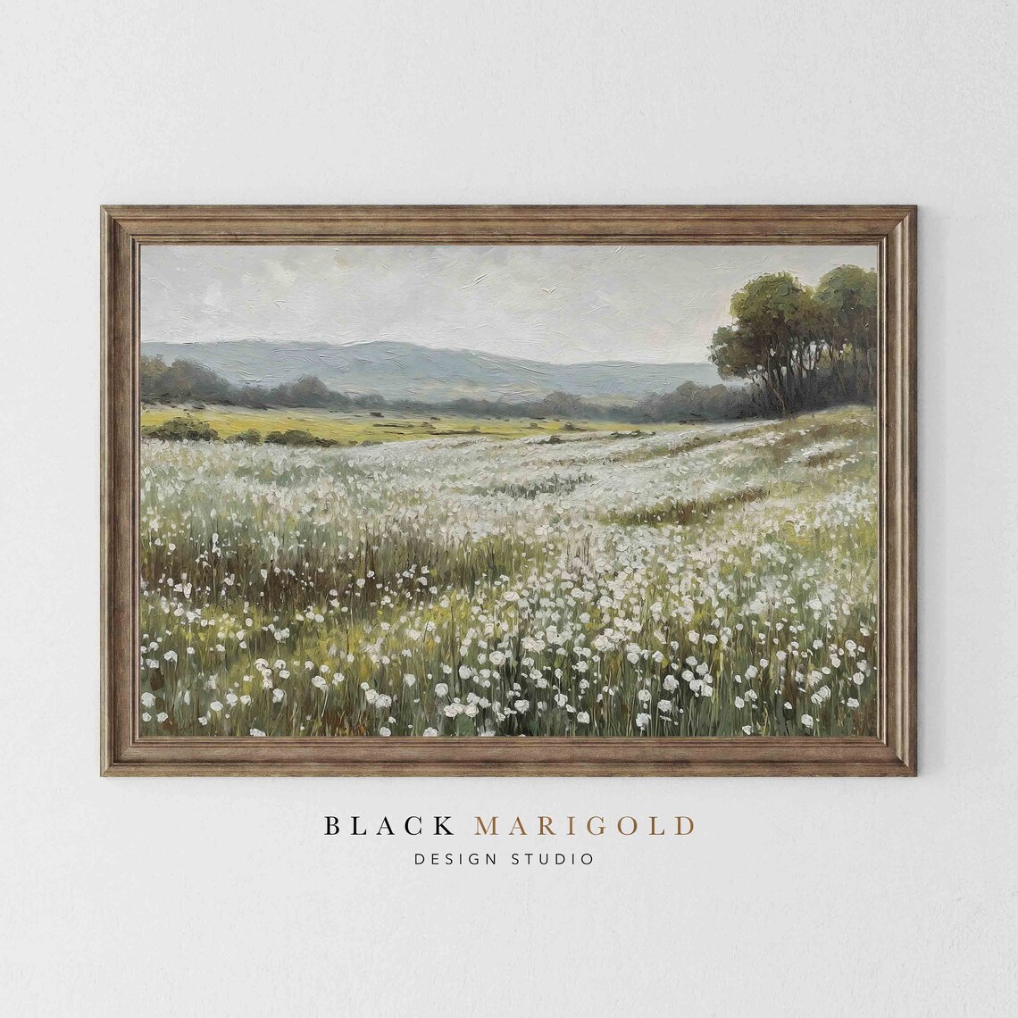 Shades Of White Vintage Oil Painting Art Print - Image 2