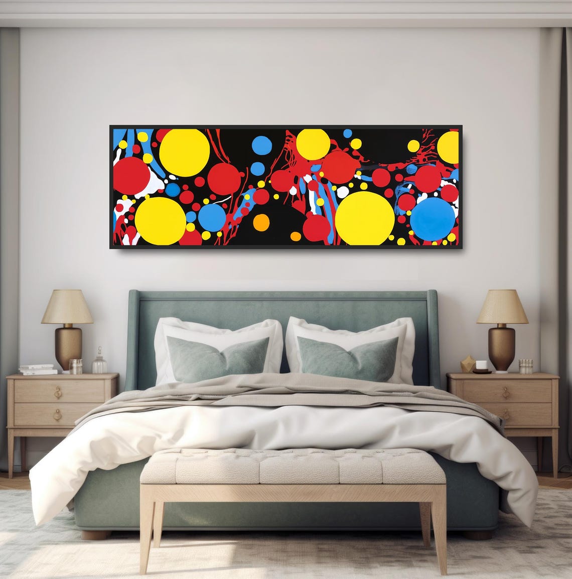 Bold Abstract Circles Primary Colors Red Yellow Blue Modern Art Poster - Image 4