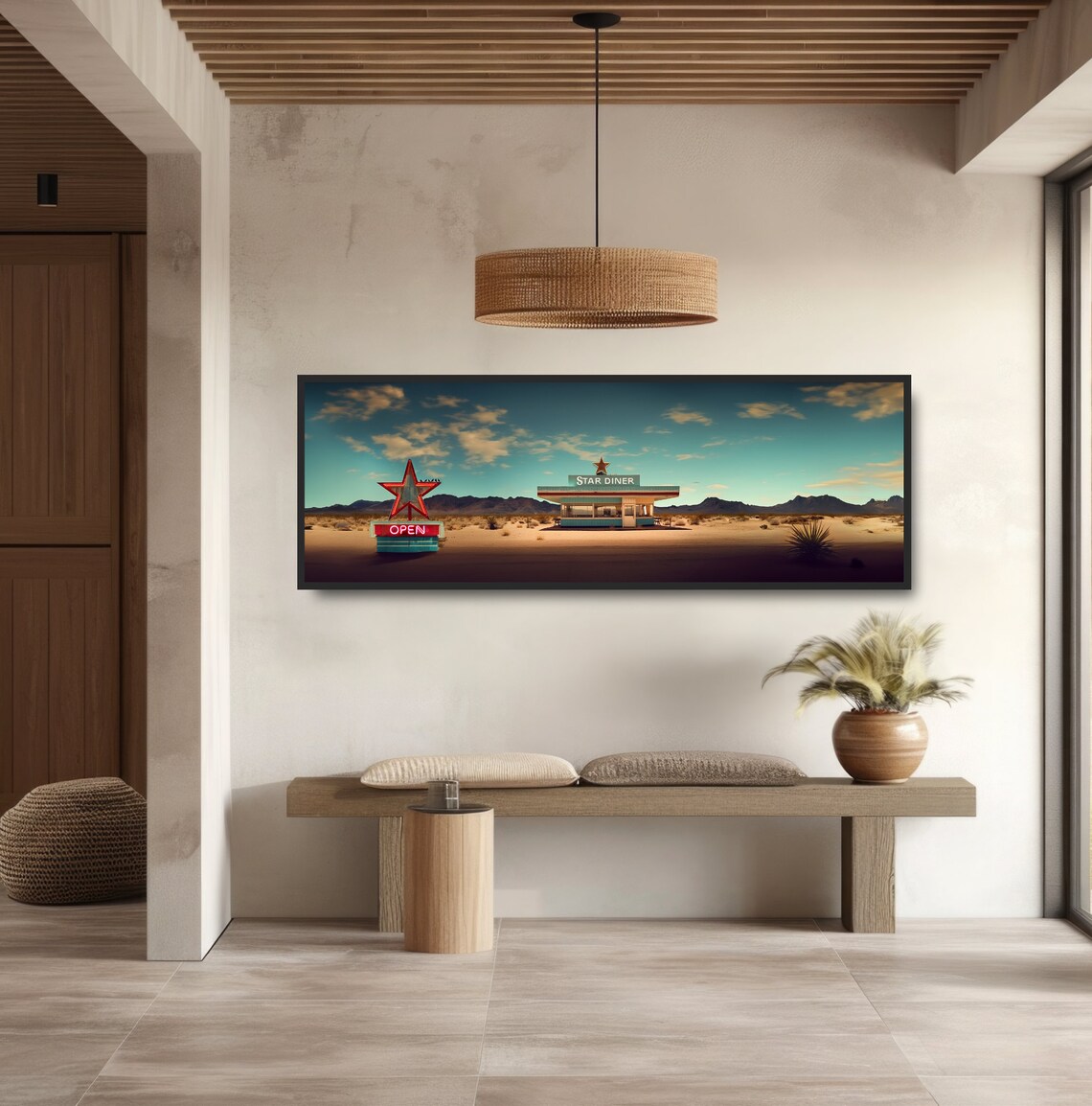 Desert Diner Americana Art Print, Retro Roadside Cafe - Image 2