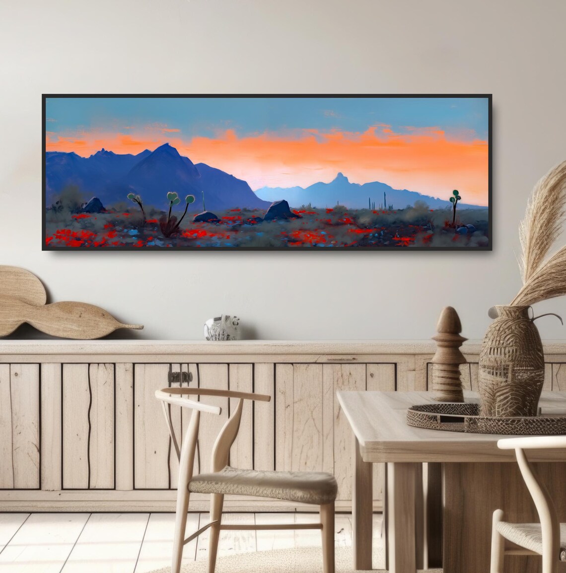 Blue Desert Mountain Range, Southwestern Sunset Art Print - Image 2