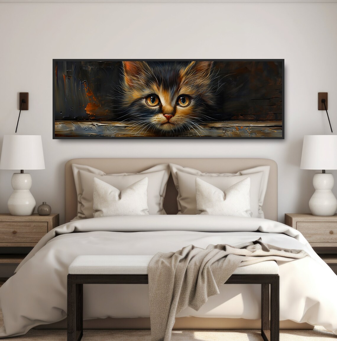 Farmhouse Kitten Oil-Painting-Style Art Print for Cat Owners - Image 4