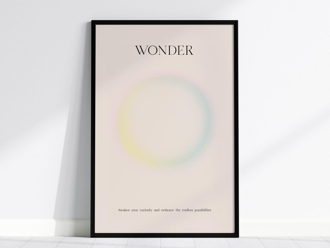 Wonder Inspirational Quote Minimalist Pastel Aura Gradient Poster