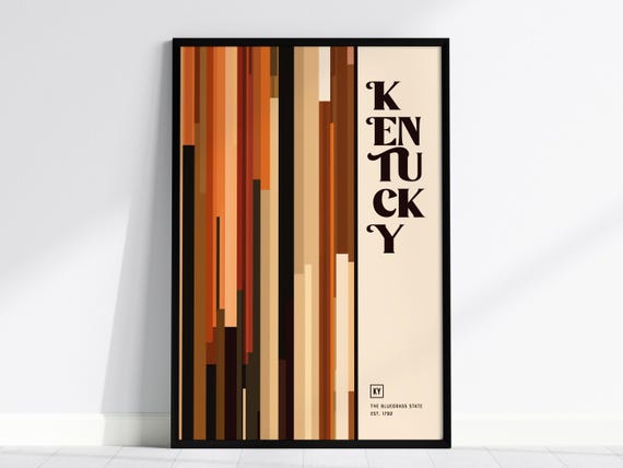 Kentucky Bourbon Trail Poster Abstract Bluegrass State Art