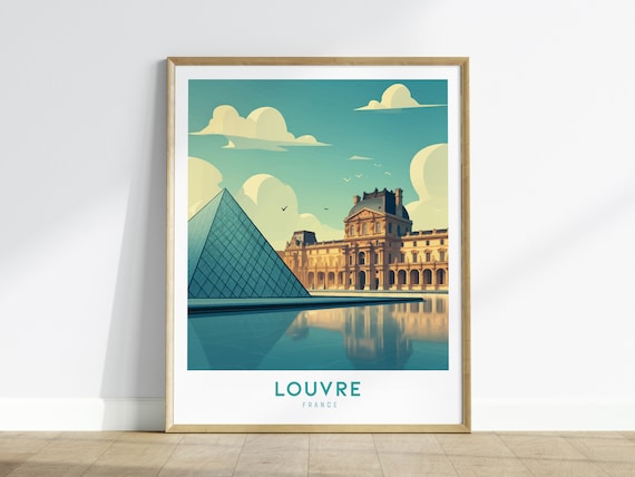 Louvre Museum Paris Travel Poster Framed Wall Art Print