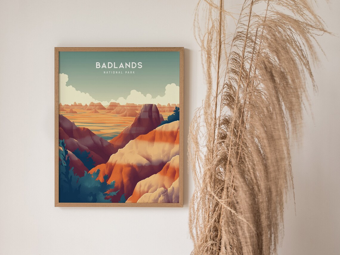 Badlands National Park South Dakota Canyon Sunset Travel Poster - Image 3