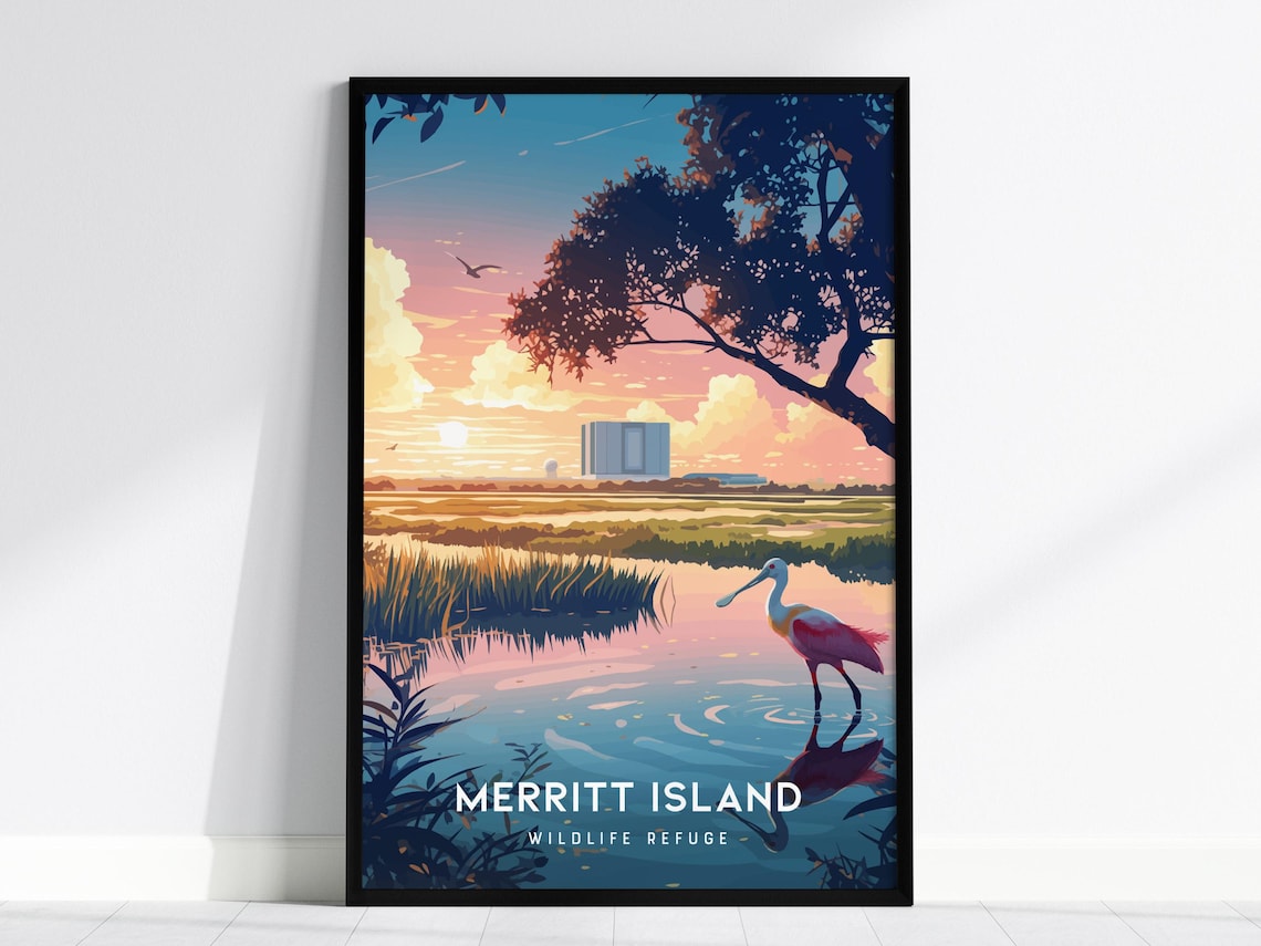 Merritt Island Wildlife Refuge Florida Travel Poster