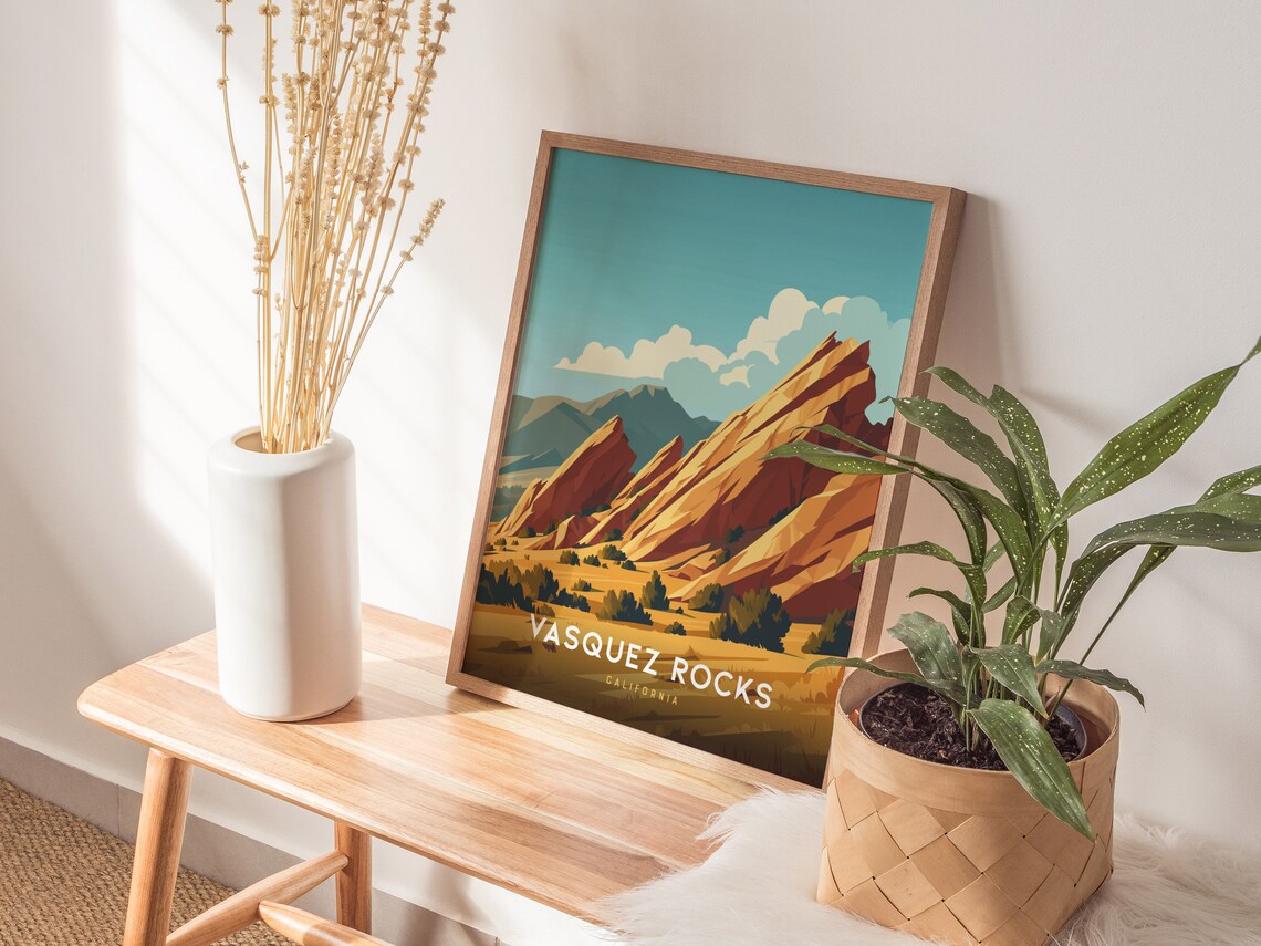 Vasquez Rocks Poster, California Landmark Art Print - Image 4