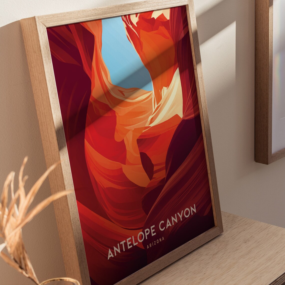 Antelope Canyon Arizona Slot Canyon Red Rock Vintage Travel Poster - Image 2