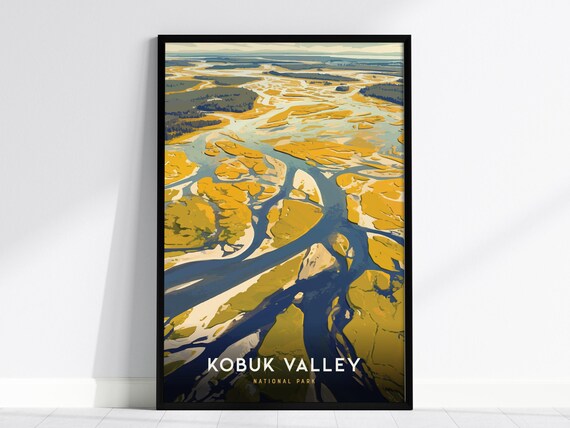 Kobuk Valley National Park Alaska Aerial Dunes Rivers Travel Poster