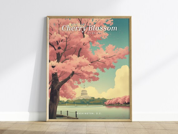 National Cherry Blossom Festival Washington DC Capitol Poster