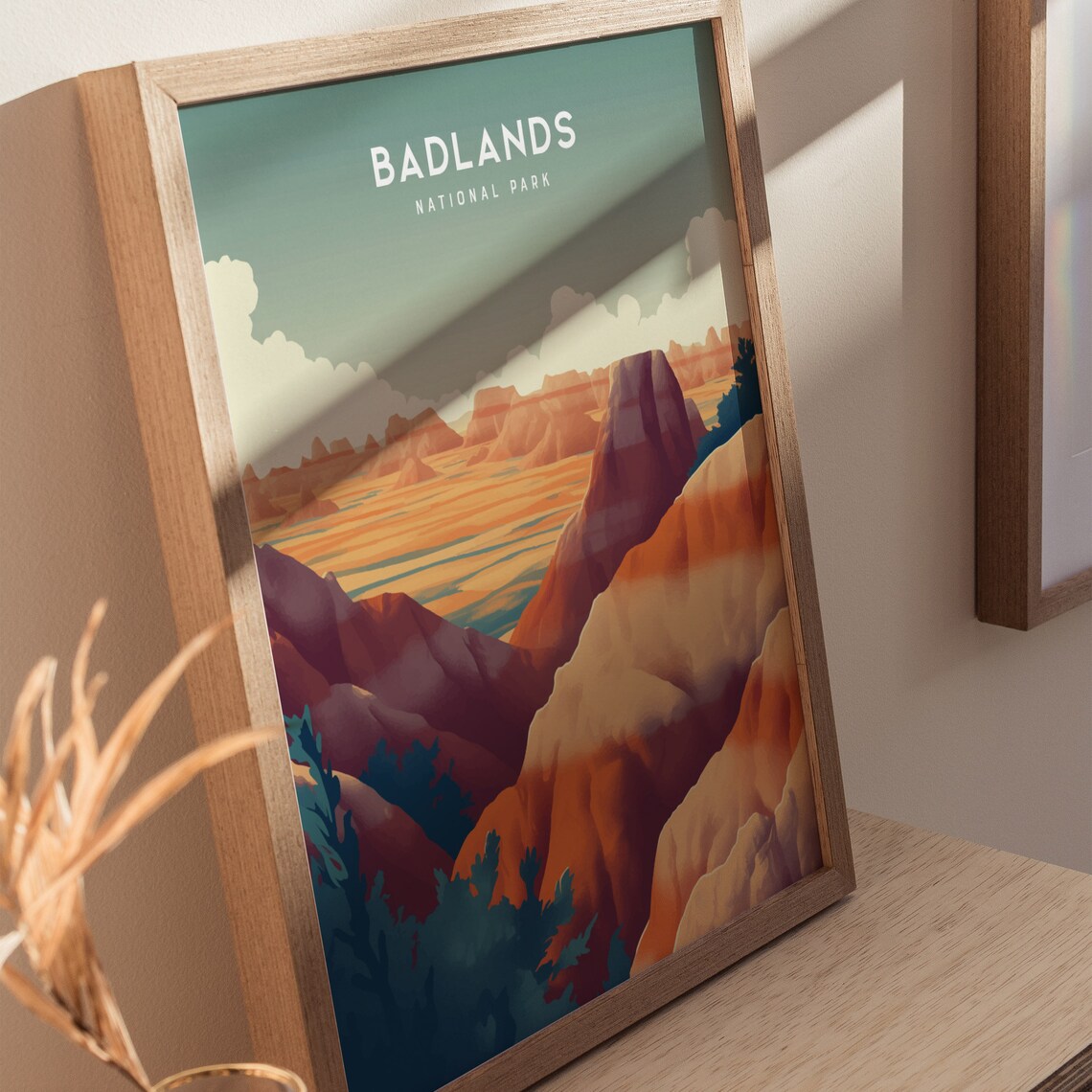 Badlands National Park South Dakota Canyon Sunset Travel Poster - Image 2
