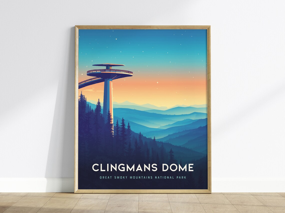 Clingmans Dome at Great Smoky Mountains Travel Poster