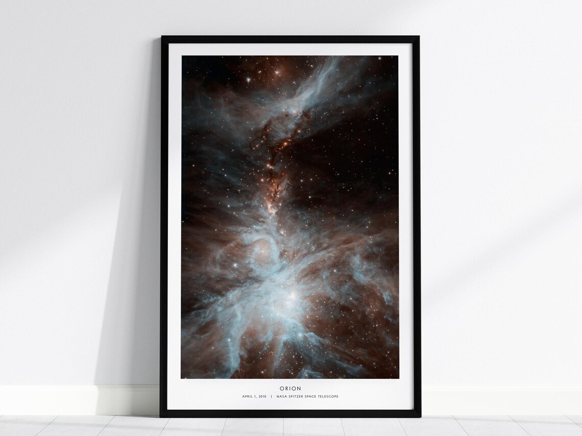 Orion Nebula NASA Spitzer Space Telescope Cosmic Night Art Poster
