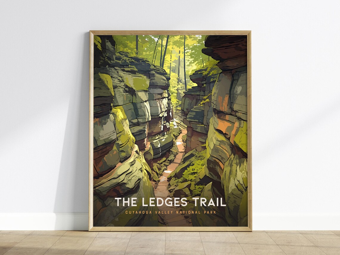 Ledges Trail Cuyahoga Valley Vintage Travel Poster