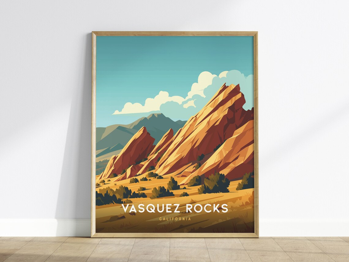 Vasquez Rocks Poster, California Landmark Art Print
