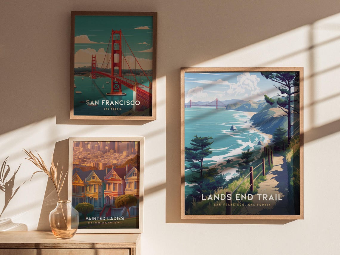 Lands End Trail San Francisco Golden Gate Coastal View Travel Poster - Image 4