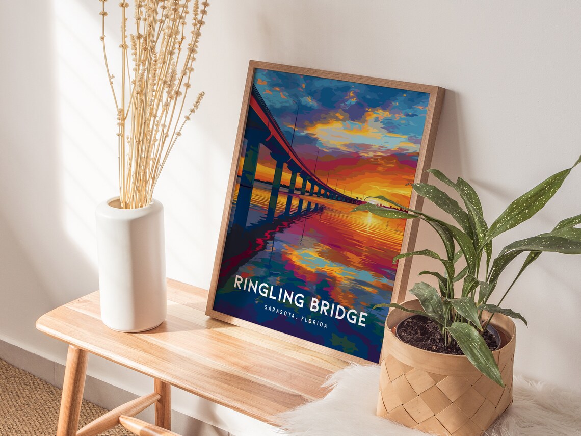 John Ringling Bridge Sarasota Florida Travel Poster - Image 3