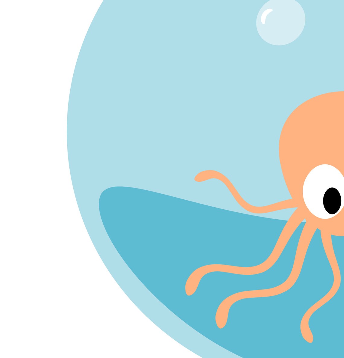 Cute Orange Octopus Under The Sea Nursery Wall Poster Kids Ocean Decor - Image 4