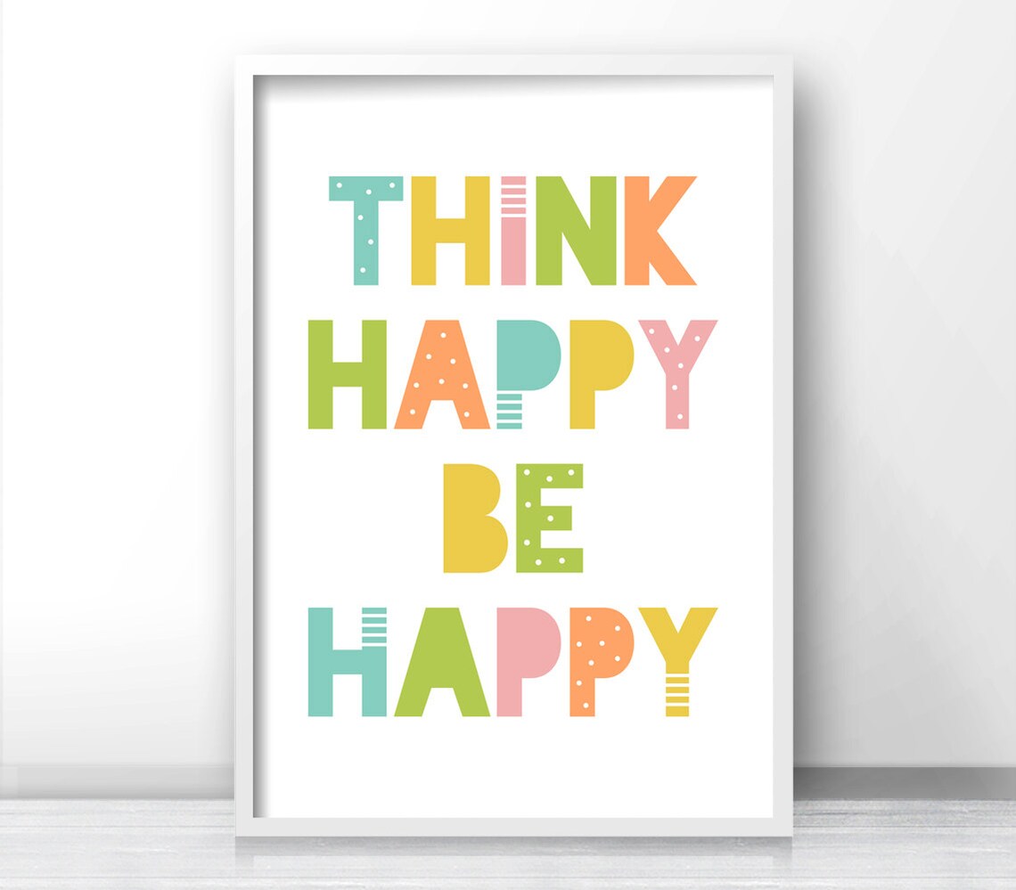Be Happy Nursery Quote Art Print for Kids Rooms - Image 3