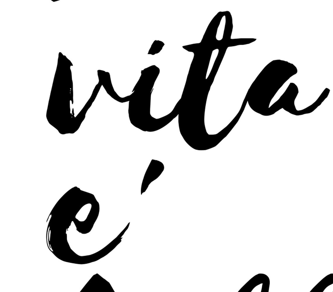 La Vita E Bella Italian Quote Brush Script Minimalist Typography Art Poster - Image 4