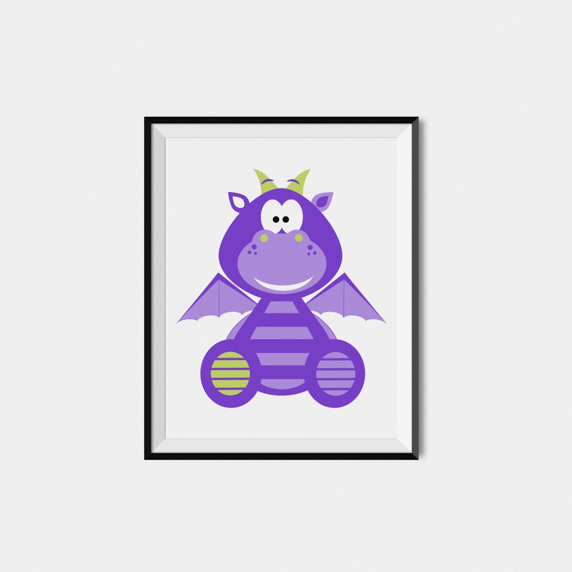 Cute Purple Cartoon Dragon Baby Nursery Wall Poster Kids Room Decor - Image 3