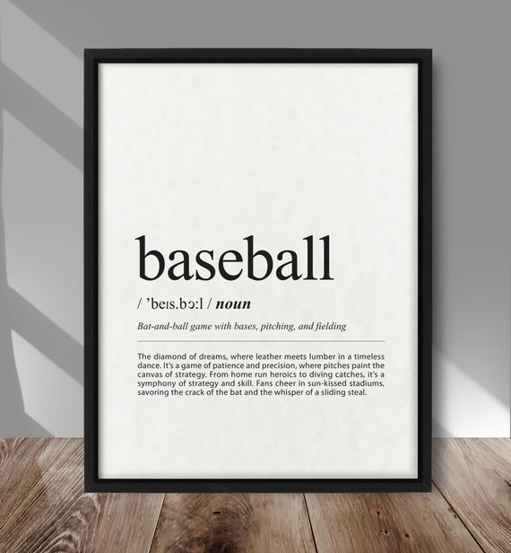 Baseball Definition Print Sport Wall Decor Sports Fan Poster Fanart Fans