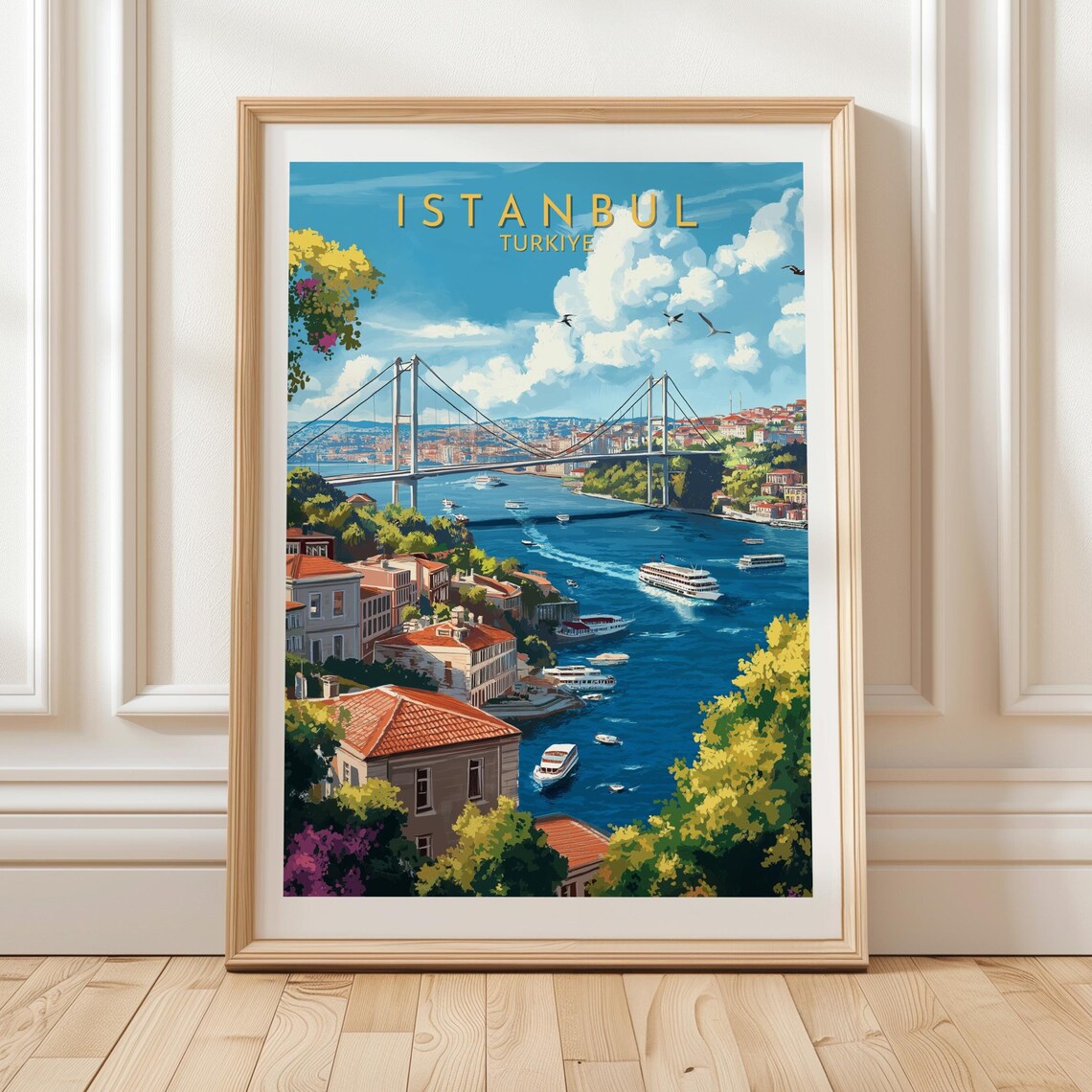 Istanbul Türkiye Bosphorus Bridge Travel Poster