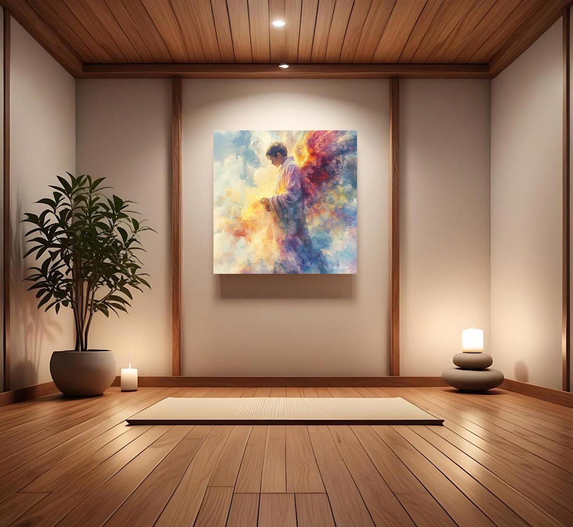Guardian Angel Angel Painting, Christian Gift - Image 3