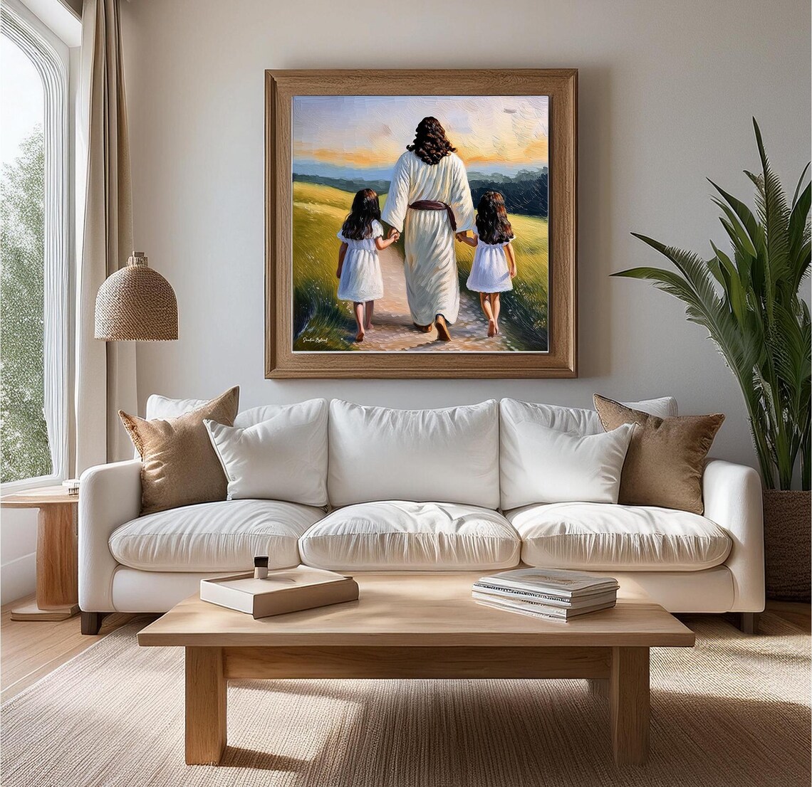 Jesus Walking With Children Christian Family Gift - Image 5