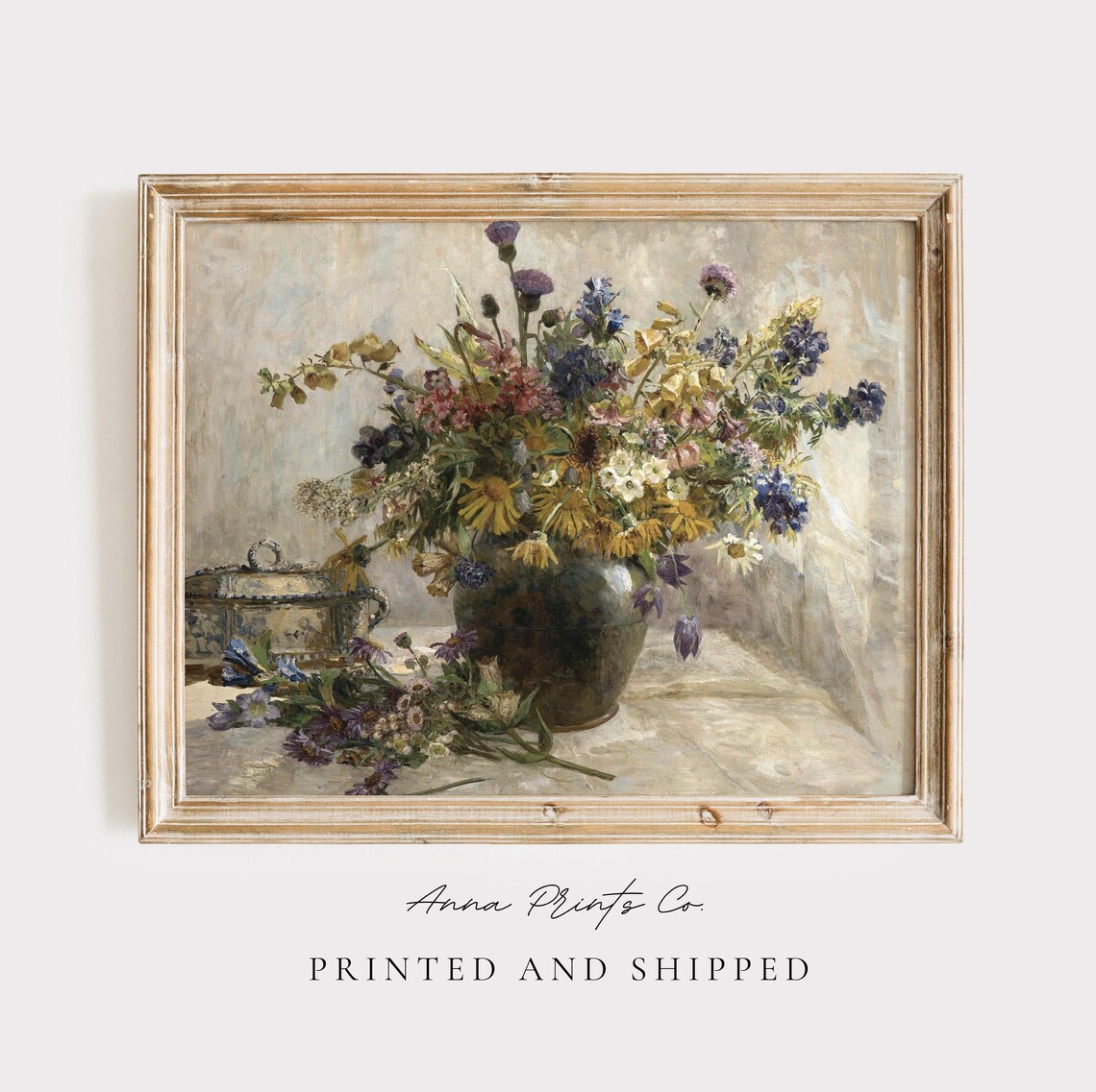 Bouquet Of Wildflowers Vintage Painting Art Print