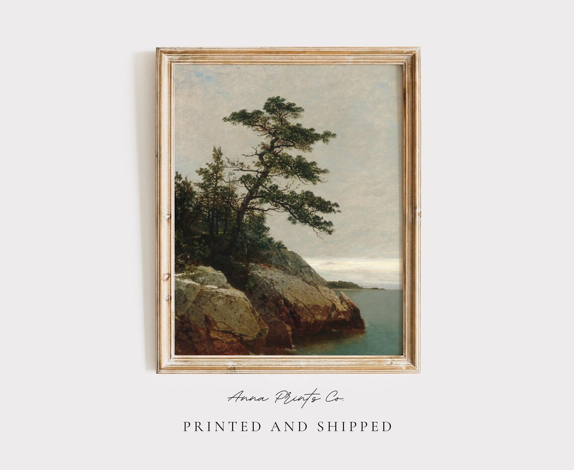 Old Pine on the Coast Vintage Landscape Art Print