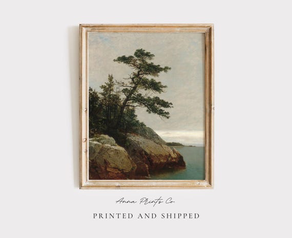 Old Pine on the Coast Vintage Landscape Art Print
