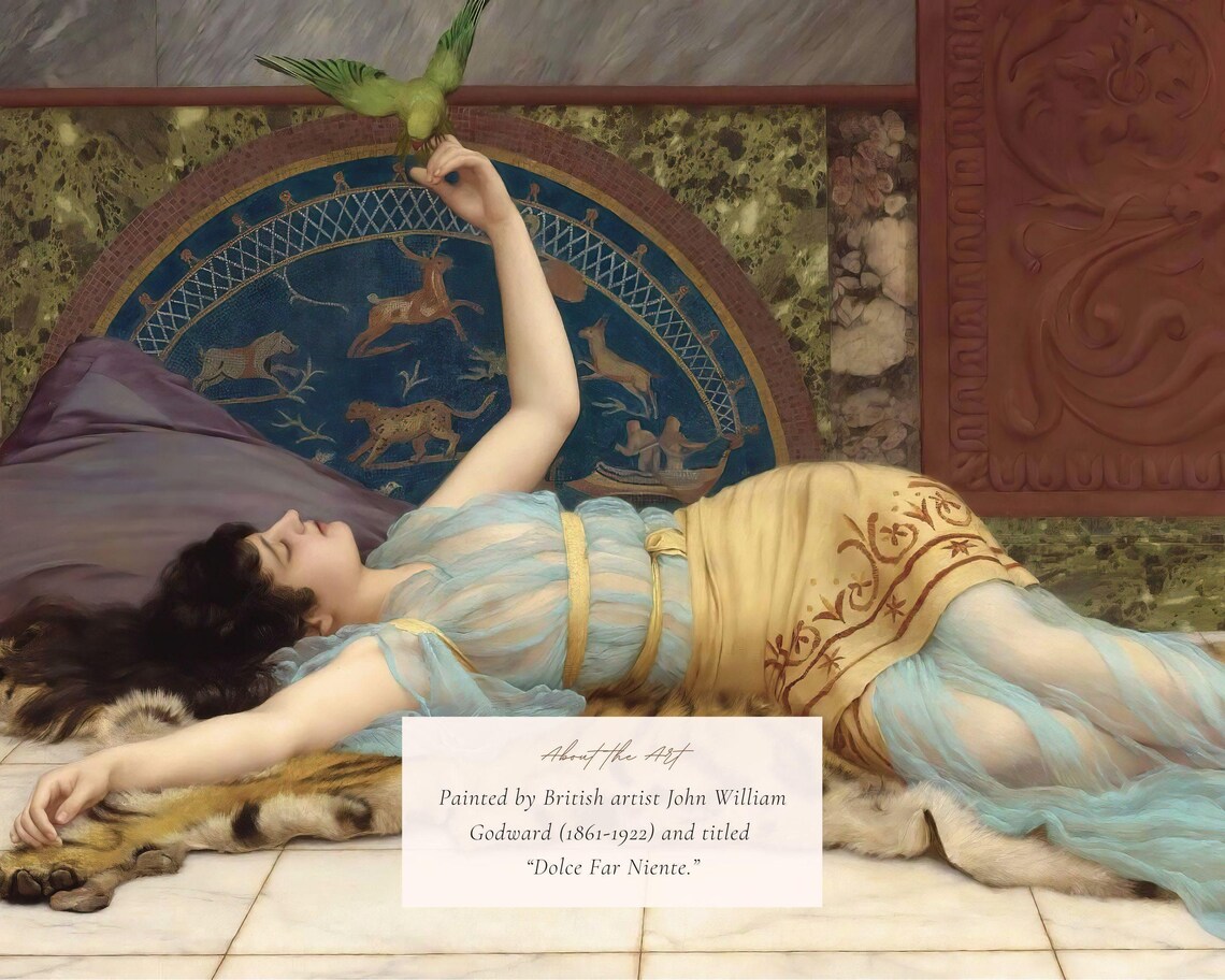 Woman in Repose Antique Painting Reproduction Art Print - Image 2