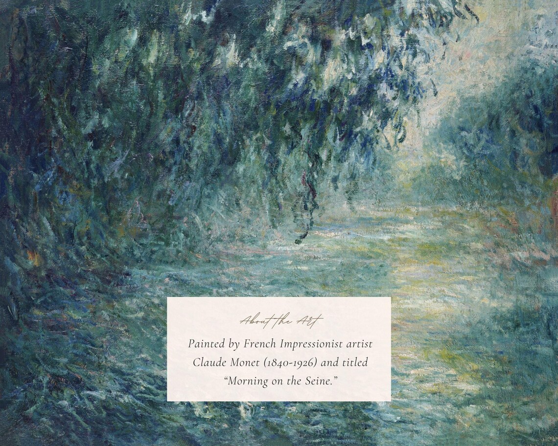 Claude Monet Morning on the Seine, Vintage Art Print - Image 2