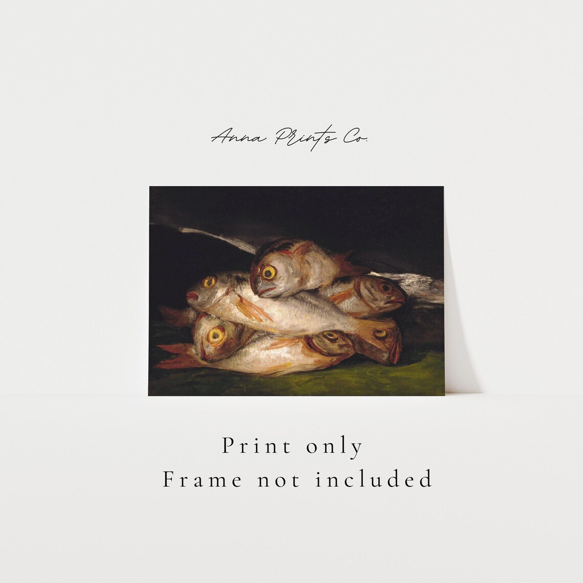 Antique Still Life With Fish, Vintage Art Print - Image 3