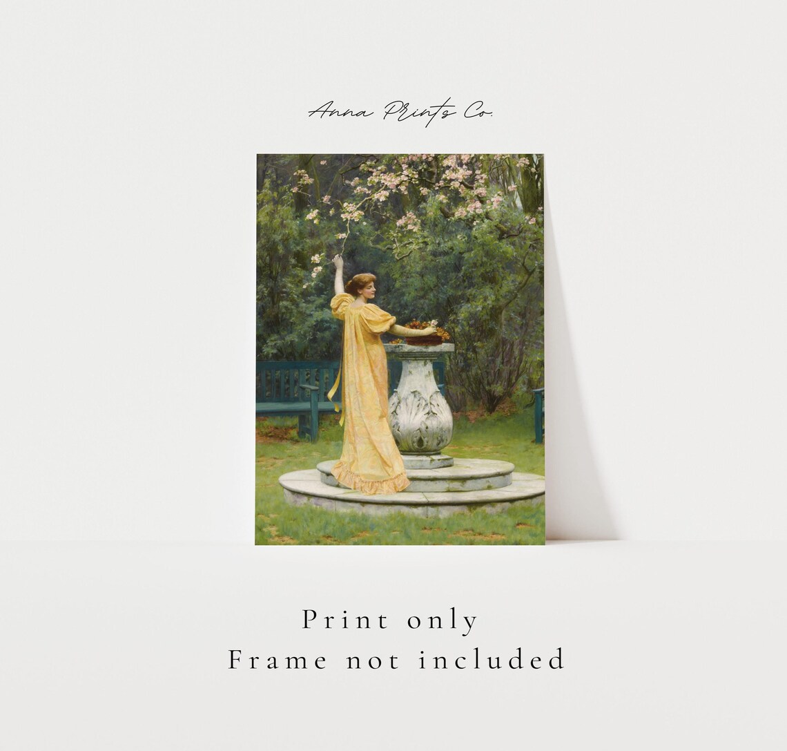 Victorian Woman Portrait, Vintage Garden Art Print - Image 3